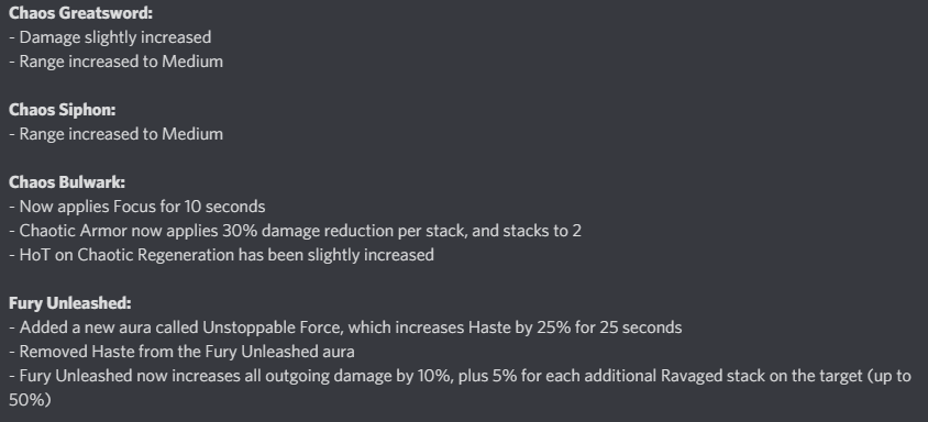 Thanks to everyone who left feedback for Chaos Avenger. We have just rolled out some changes to the class. Here are the details!

Chaos Avenger class changes 2021/10/14