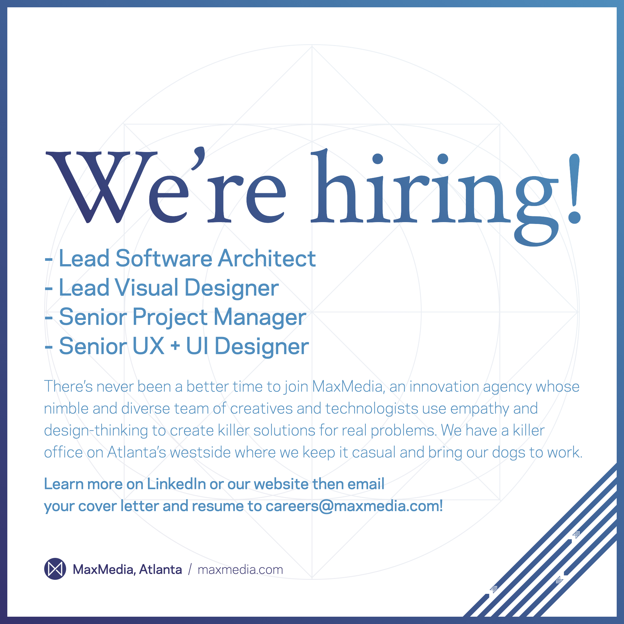MaxMedia on Twitter: "We're hiring! If you're looking too step into a new  position at one of GA's top UX design agencies, we've got good news!  MaxMedia is looking for: - Lead