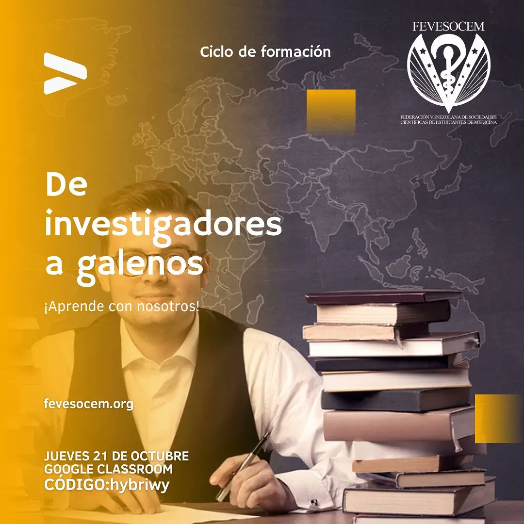 FEVESOCEM's tweet photo. ¡Únete a nuestro Google Classroom! 
Tendrás acceso a tres ponencias sobre la investigación en Venezuela. 
Código de acceso: hybriwy 🔥 https://t.co/4kPxFNQUjY