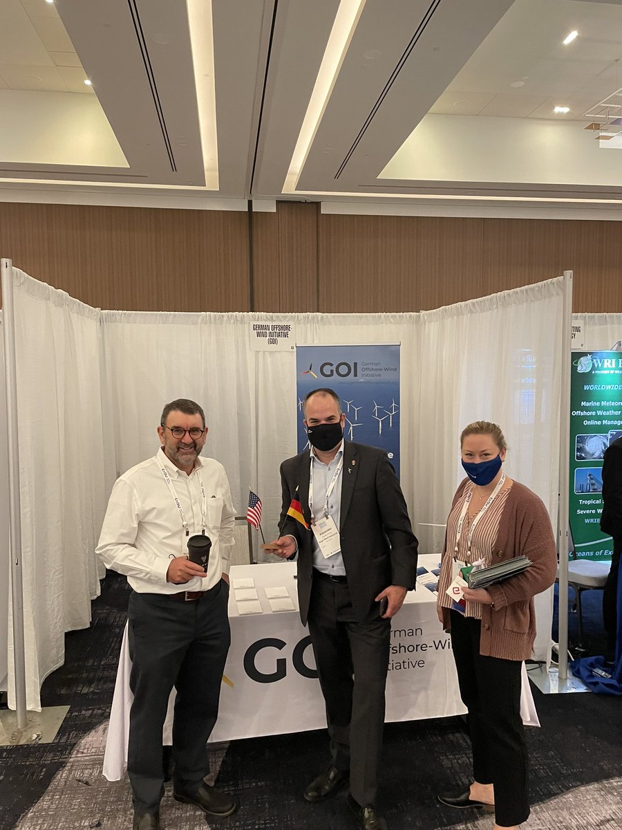 MikeRMatthews's tweet photo. Busy day here in Boston for the @CleanPwrEvents #offshorewind21. Come visit the German OSW Initiative at Booth 39 🇩🇪 🇺🇸 https://t.co/eKcyLnedj1
