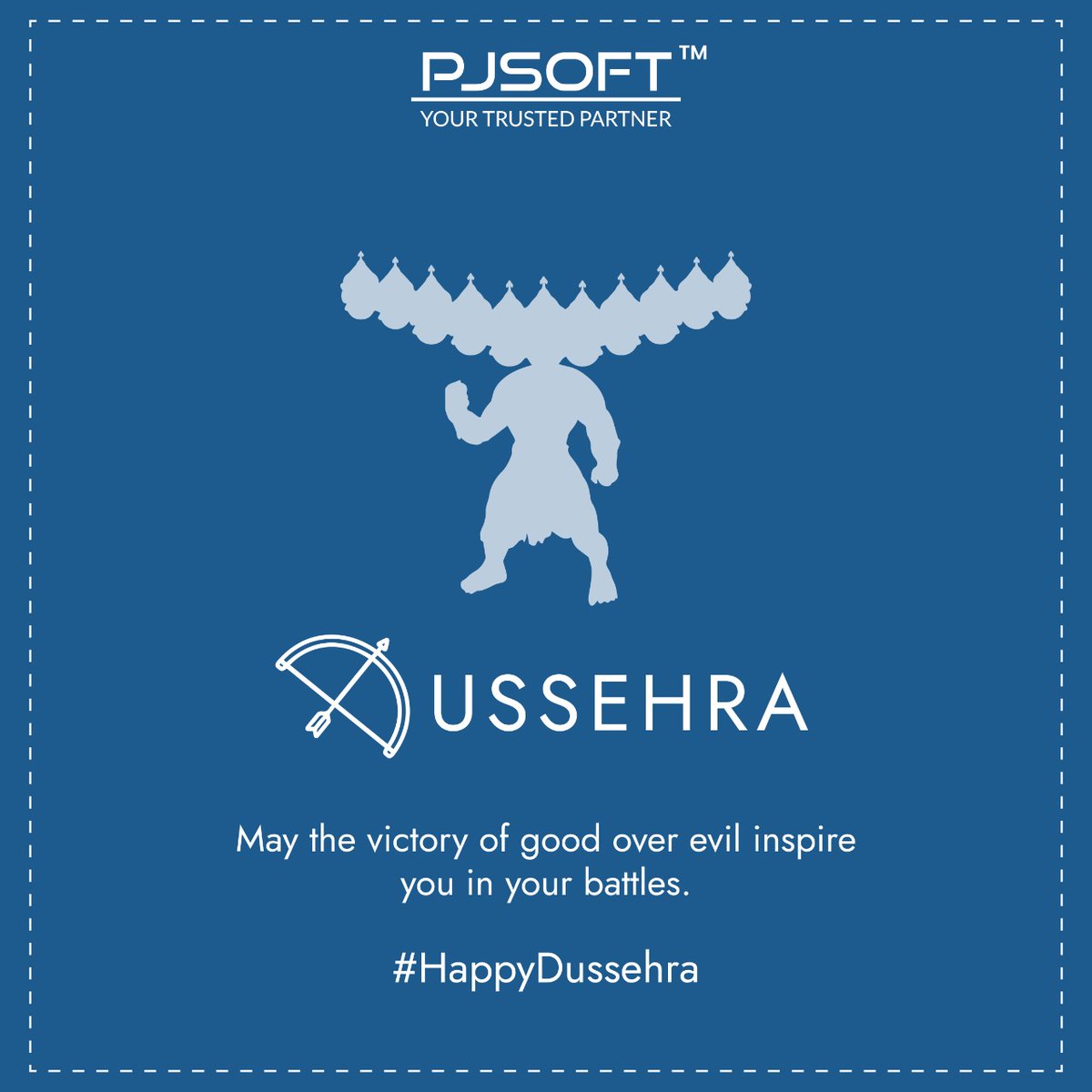Pjsoftofficial's tweet photo. May this #Dussehra fill your life with happy moments, positivity and fulfill all your dreams. Happy Dussehra!
#HappyDussehra2021 #pjsoft #pjsoftventures https://t.co/HJ57kbXc5X