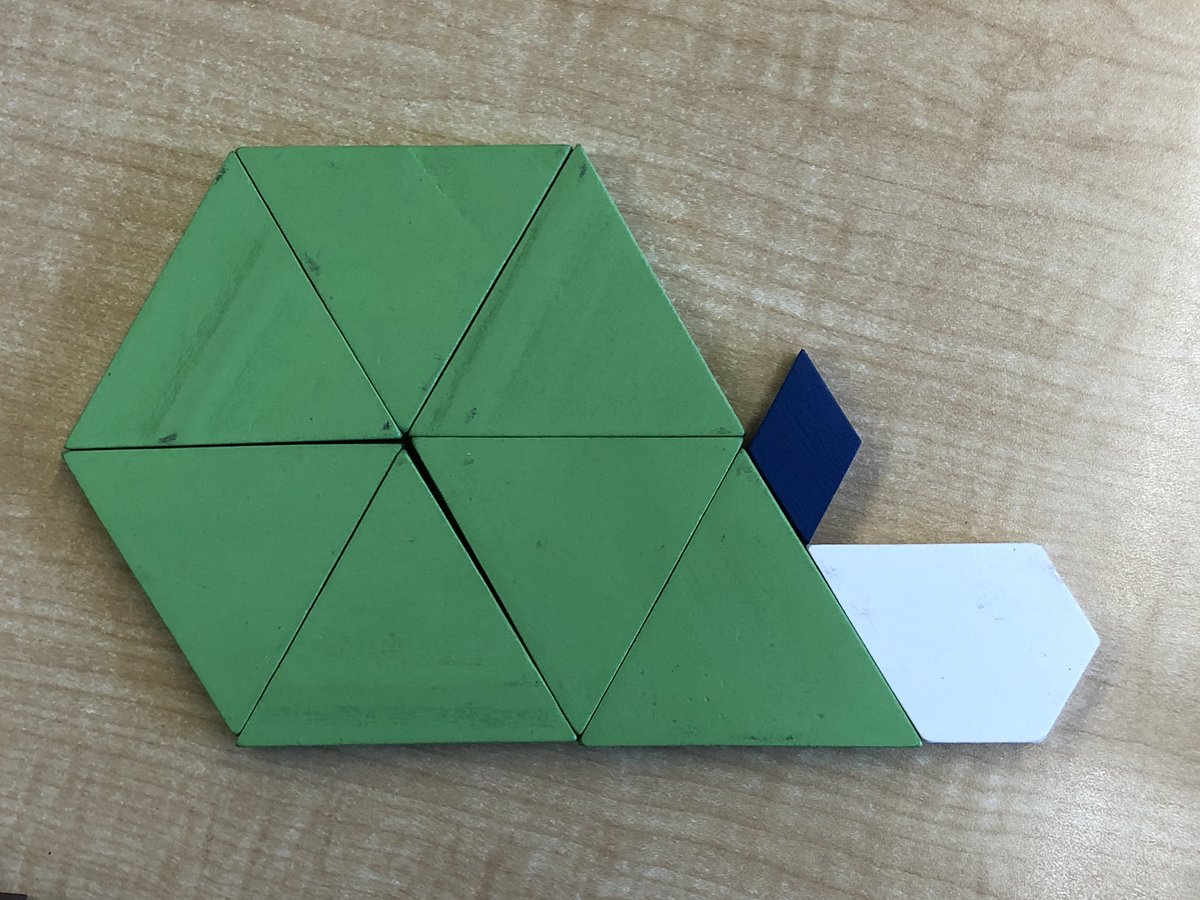 MrKSDyck's tweet photo. First day for Grade 6/7s @PortWellerPS using #DeciBlocks. Students observed #Relationships between blocks, #Ordered the blocks based on #Area and #Represented #Decimals like 1.4 and 7.2, assuming the small green equilateral triangle equalled one-tenth. #Fractions #PatternBlocks https://t.co/50Efbng0mt