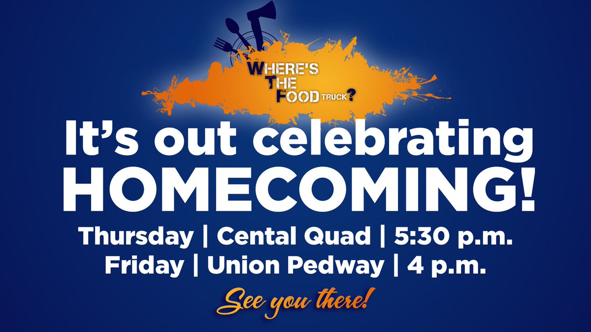 Happy Homecoming! Where's The Food Truck will be out tonight and tomorrow night so stop by! 🚚👩‍🍳#WTFT #OMG #YUM #naucampusdining