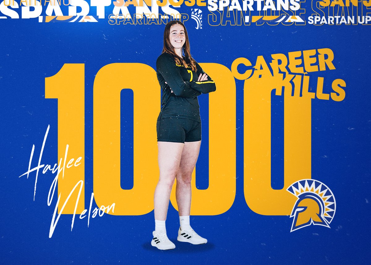 SanJoseStateVB's tweet photo. Congrats @haylee_nelson on reaching this milestone! 16th player in school history w/1,000 career kills!

#SpartanUp https://t.co/4Fhf4tVDp8