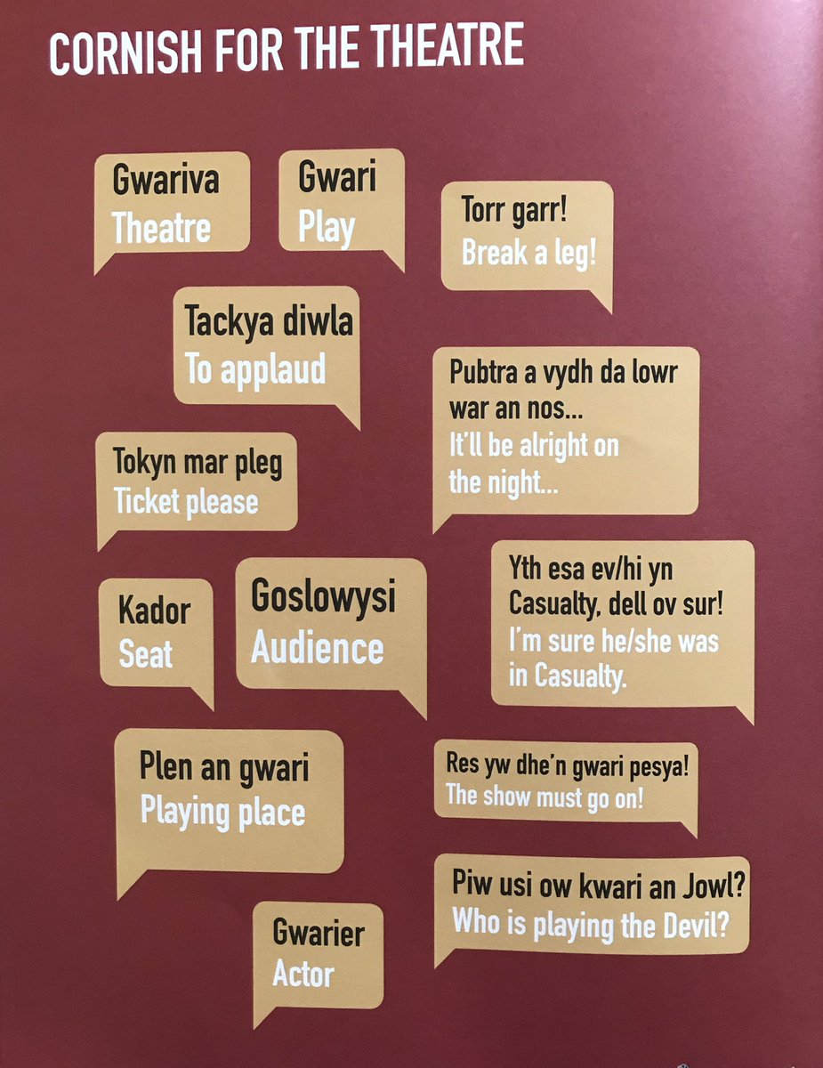 symonsweet's tweet image. From the St Just Ordinalia 2021 programme…theatre expressions in Cornish  #Cornish #Theatre #cornishlanguage #Cornwall #Kernow