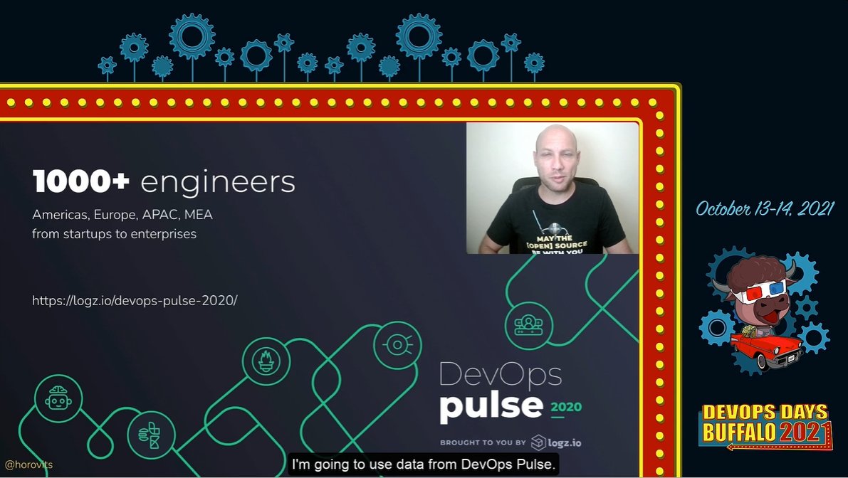 DevOpsDaysBUF's tweet image. And with the last lightning talk at #DevOpsDaysBUF is @horovits with &quot;The State of DevOps in 2020.&quot;