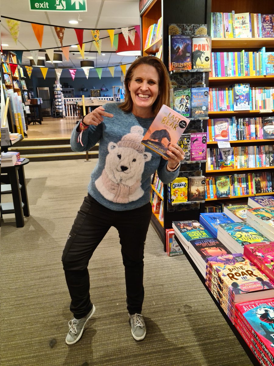 What a surprise when @HGold_author visited our store. I am such a fan #thelastbear is so beautifully written and illustrated by  Levi Pinfold.