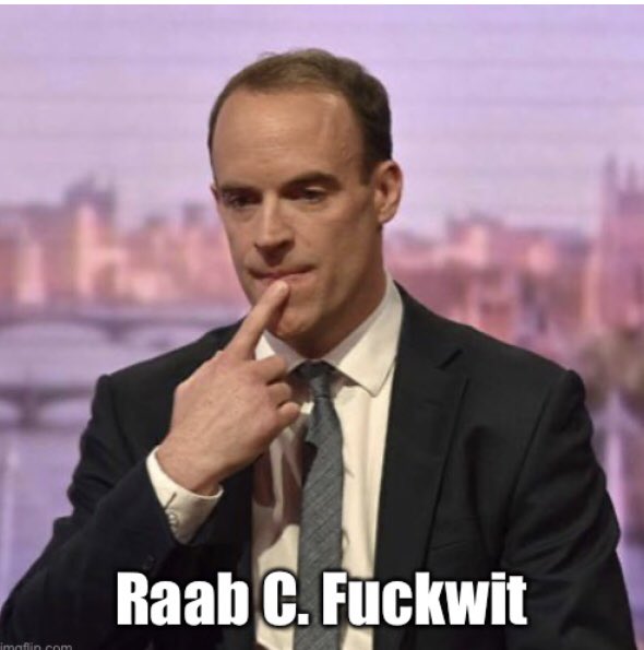 BrexitBuster's tweet photo. @DrewLawDesign Dominic Raab: ‘Tricky one… OK. Got it. Pineapple!’
#RaabIsRubbish #RaabResign https://t.co/bgMGoyHclH