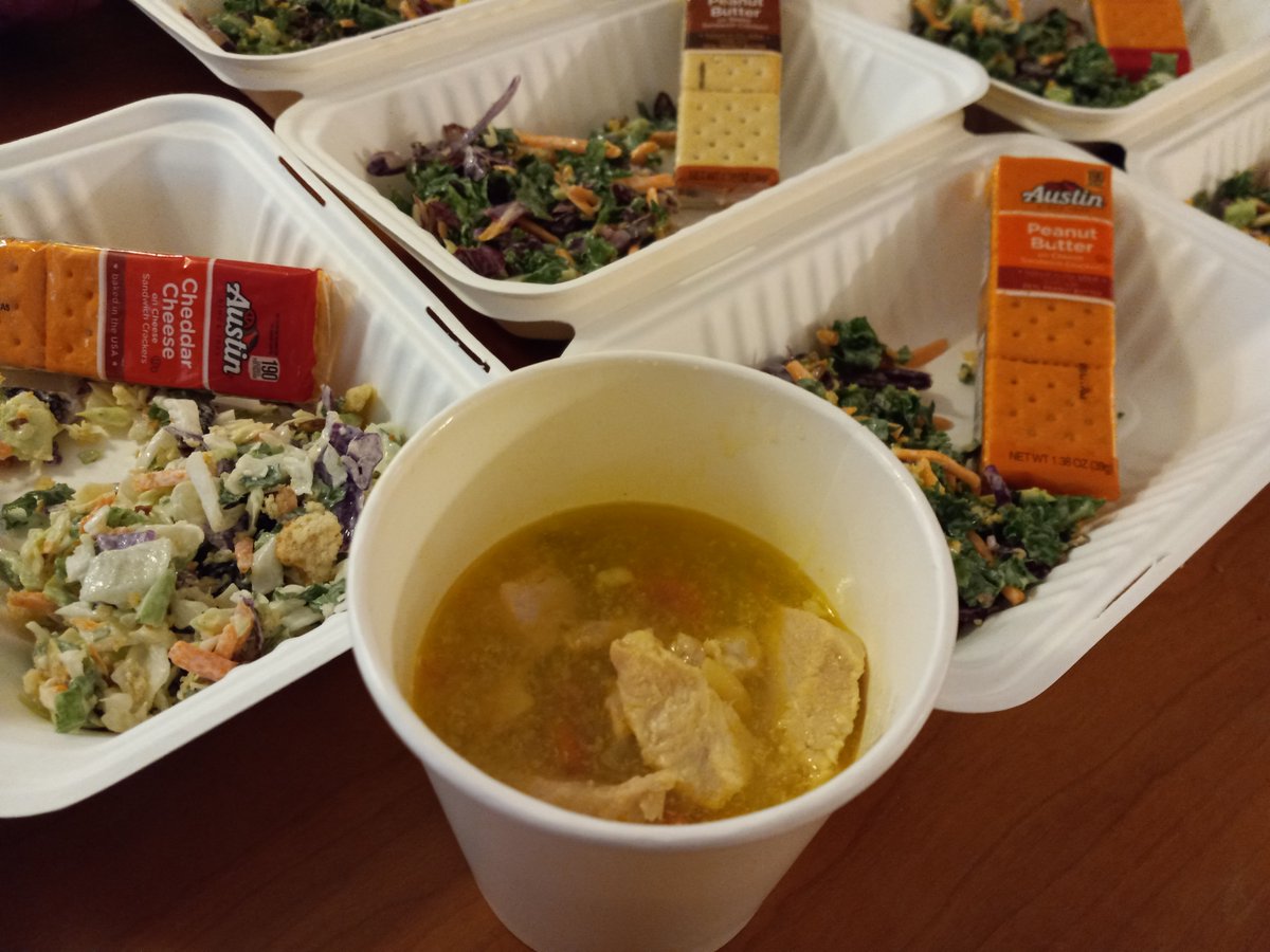 Thank you to everyone who joined us at our hot meal service today! We served homemade chicken noodle soup with choice of Kale Pecan Cranberry salad or Cherry Almond Gorgonzola salad! #NoBarriers #NoQuestions #NoCharge