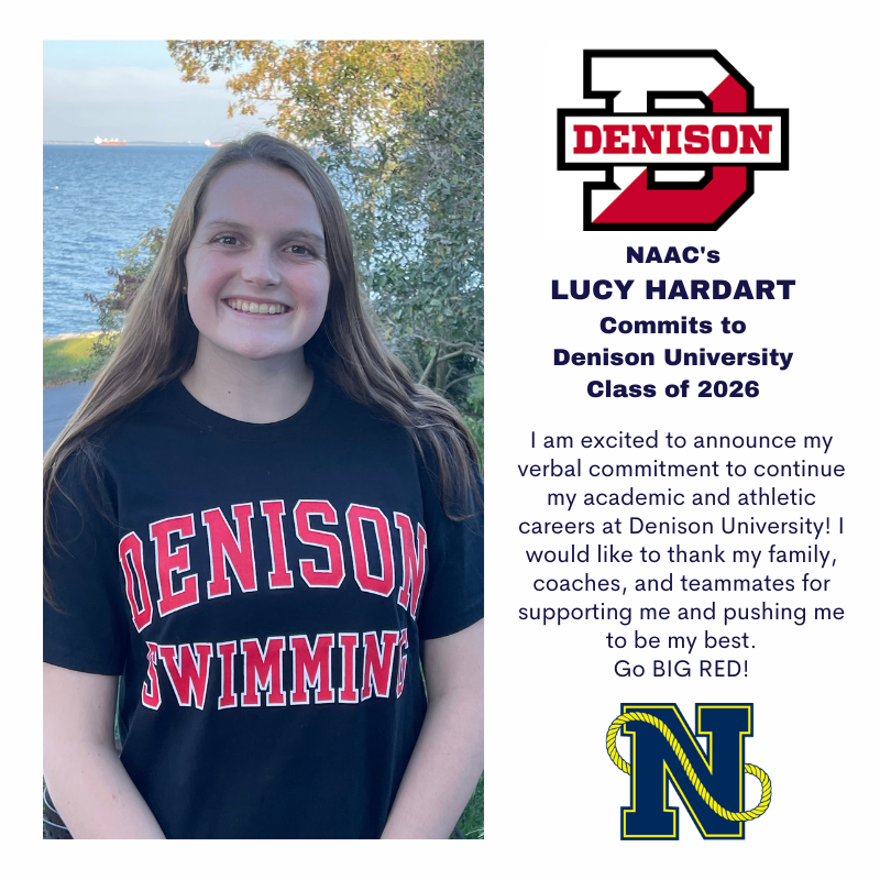 NAACSwim's tweet photo. Big news for one of our graduating Seniors! 
Congrats Lucy on your commitment to Denison U! Go Big Red! https://t.co/LlcUuIeqrI