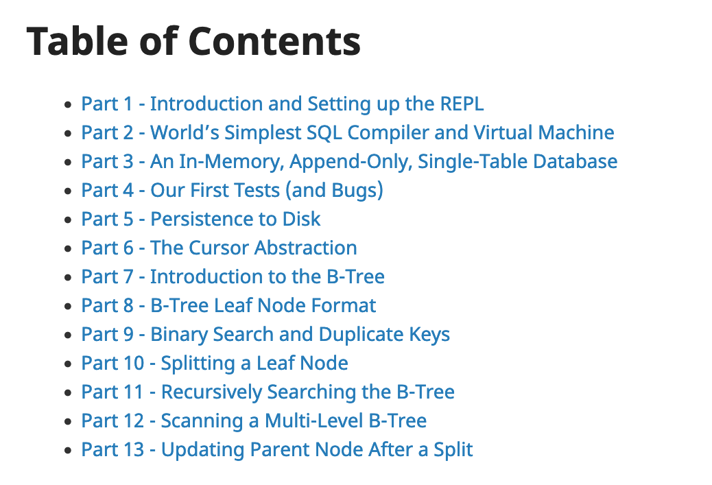 gunnarmorling's tweet photo. "Let's Build a Simple Database -- Writing a #sqlite clone from scratch in C"

Haven't read the whole thing yet, but this looks super-interesting 👀.

https://t.co/NvHbcfzXym https://t.co/yOCOo1Rl0m