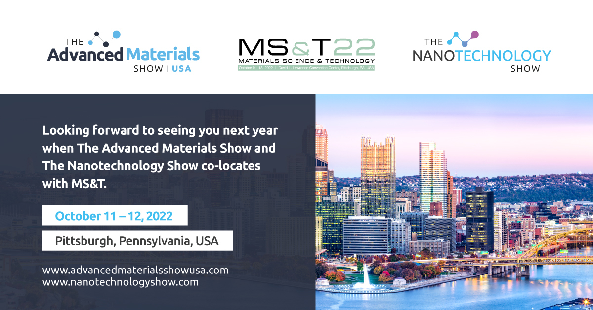 Thank you to our visitors, exhibitors, speakers and staff for putting on a brilliant innovative show! and it is my pleasure to announce that we will be co-locating with #materialsscience&technology also known as MS&T.

Full press release will be out tomorrow! 

#NTS21 #AMSUSA21