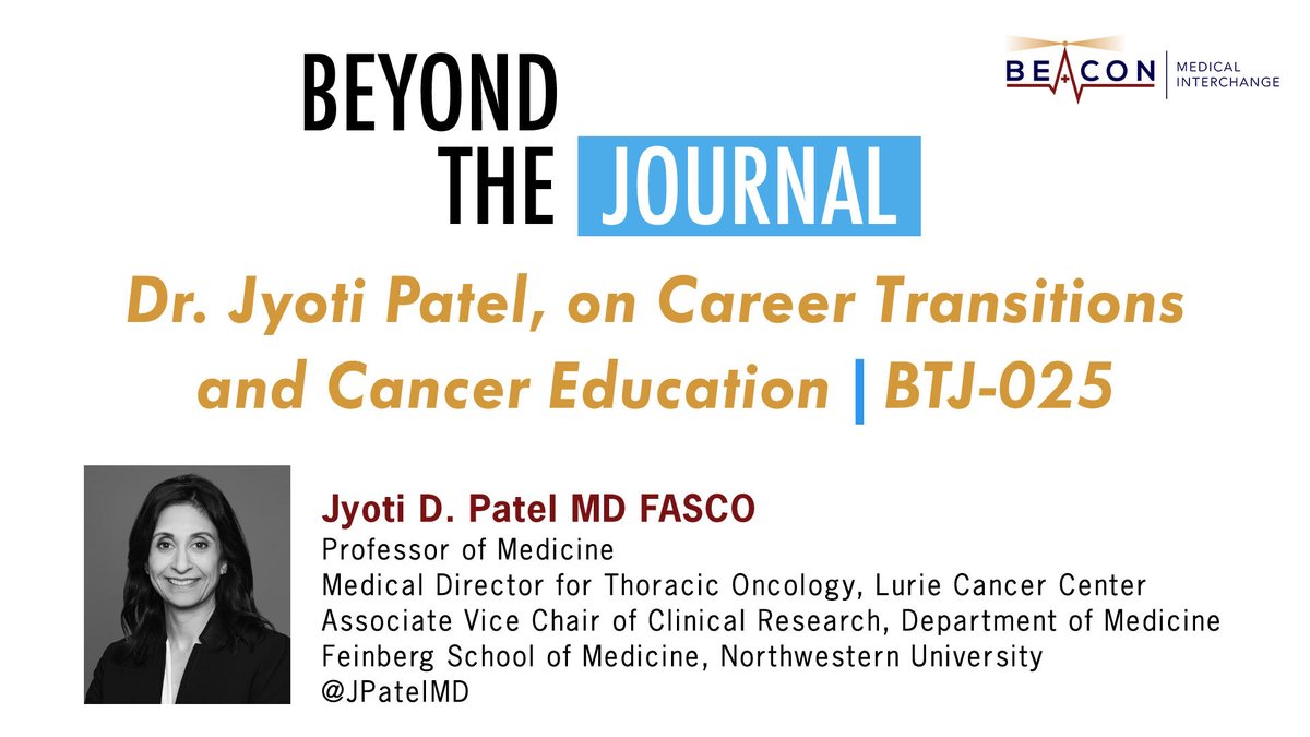 JackWestMD's tweet photo. Our friend & colleague @JPatelMD chatted w/@CharuAggarwalMD & myself about deciding when to change institutions, balancing work & family, & @ASCO media & educational efforts, including her leadership of https://t.co/GBbpErDx0Z. Watch & share!
https://t.co/ud7jaqunoV https://t.co/t4uxWvxl1J
