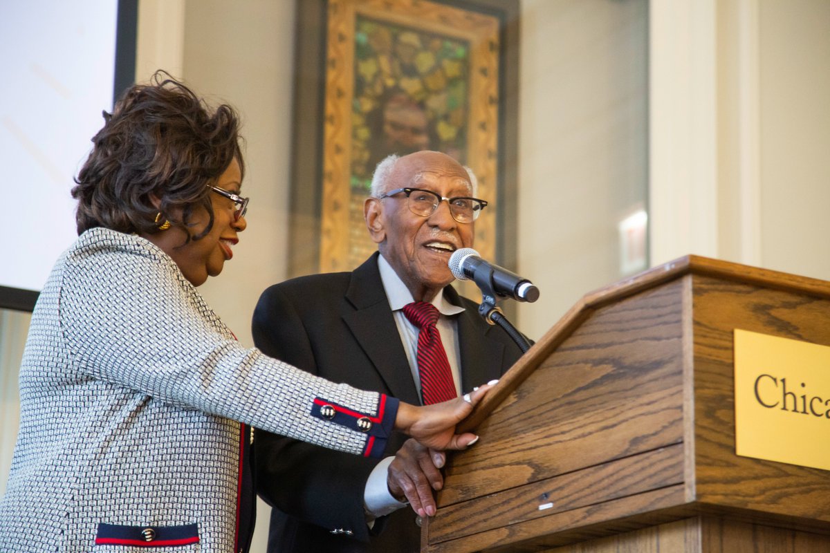 ChicagoMuseum's tweet photo. The Chicago History Museum joins the chorus of voices expressing our great sense of loss with the passing of historian, teacher, mentor, author, &amp; civil rights leader Timuel Black. Full statement in image &amp; here: https://t.co/FHyt3Fbx1s https://t.co/a3CTXRyDTH