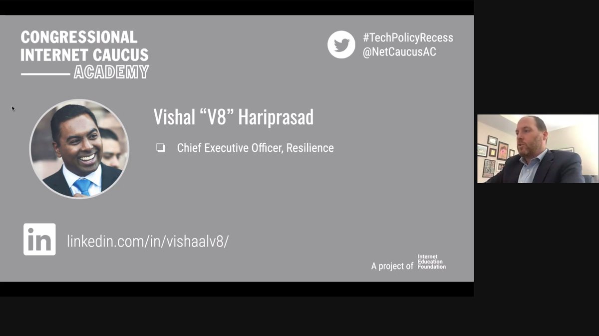 NetCaucusAC's tweet photo. Speaker V8 from @ResilienceSays has an impressive resume! #Ransomware #TechPolicyRecess https://t.co/V6NqVOCSFd