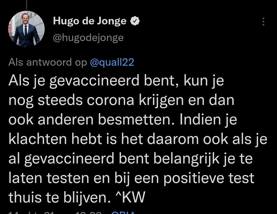 Sorry Pipo, maar ipv een #QRcode mag iedereen van mij lekker komen eten op vertoon van deze tweet. Want hier toont iedereen mee aan dat de #coronapas helemaal nergens op slaat. Op zo'n mooie tweet zat ik echt te wachten. Dank daarvoor. Heerlijk.