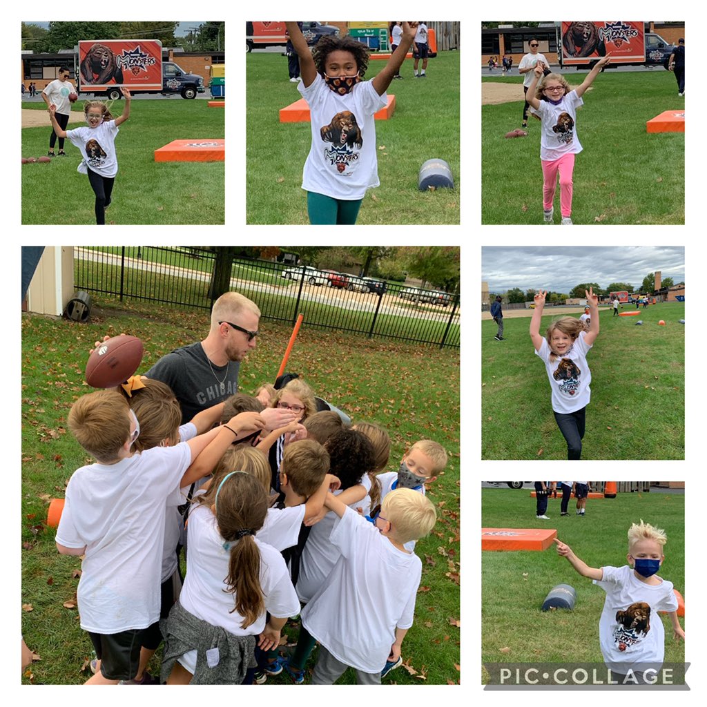 Today the Mini Monsters from the Chicago Bears taught us how important it is to PLAY 60 minutes a day. #BeEvergreen #Jwoodland21 <a href="/EPSD124/">Evergreen Park SD124</a>