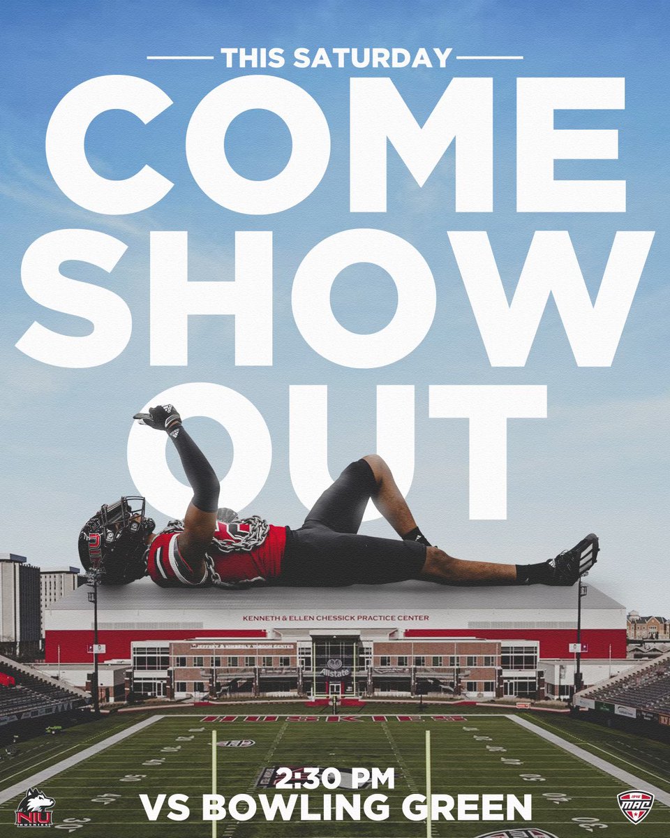 🚨 We need YOU 👉🏽 HUSKIE FANS 🚨 

BGSU 🟠| Huskie Stadium📍| 2:30 pm CT ⏰ 

#BeatBG #TheHardWay