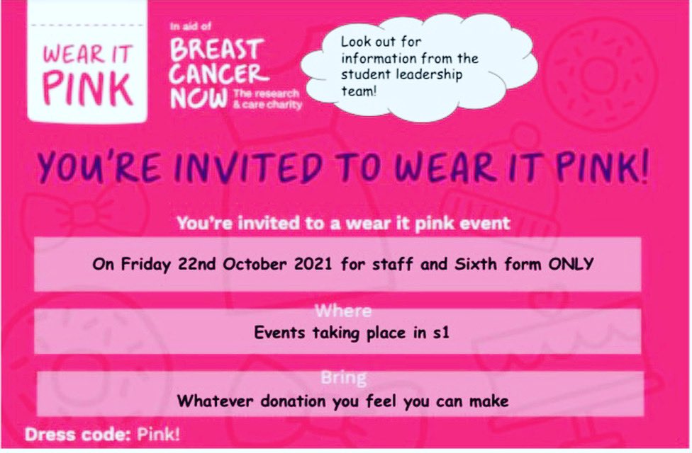 StudentLeadTGS's tweet photo. #studentleadership #WearItPink https://t.co/0CwKU1wlwP
