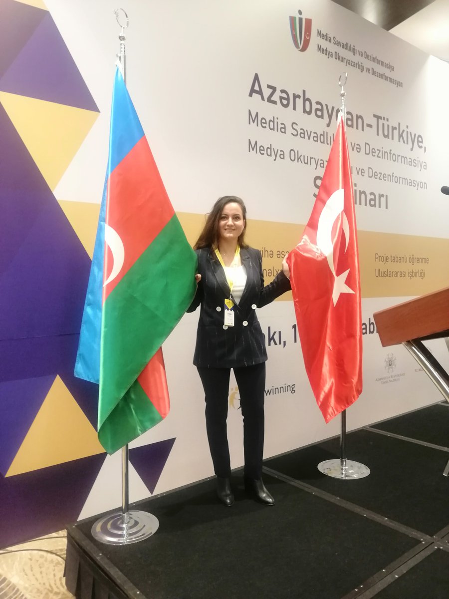 KilickayaSule's tweet photo. 🇦🇿🇹🇷Azerbaycan ve Türkiye Ulusal Destek Servisleri tarafından 11-13 Ekim 2021 tarihleri arasında Bakü'de düzenlenen "Medya Okuryazarlığı ve Dezenformasyon" konulu çift taraflı seminerine Kocaeli' den katılmanın gururunu yaşadım. https://t.co/F5OsugAyjE
