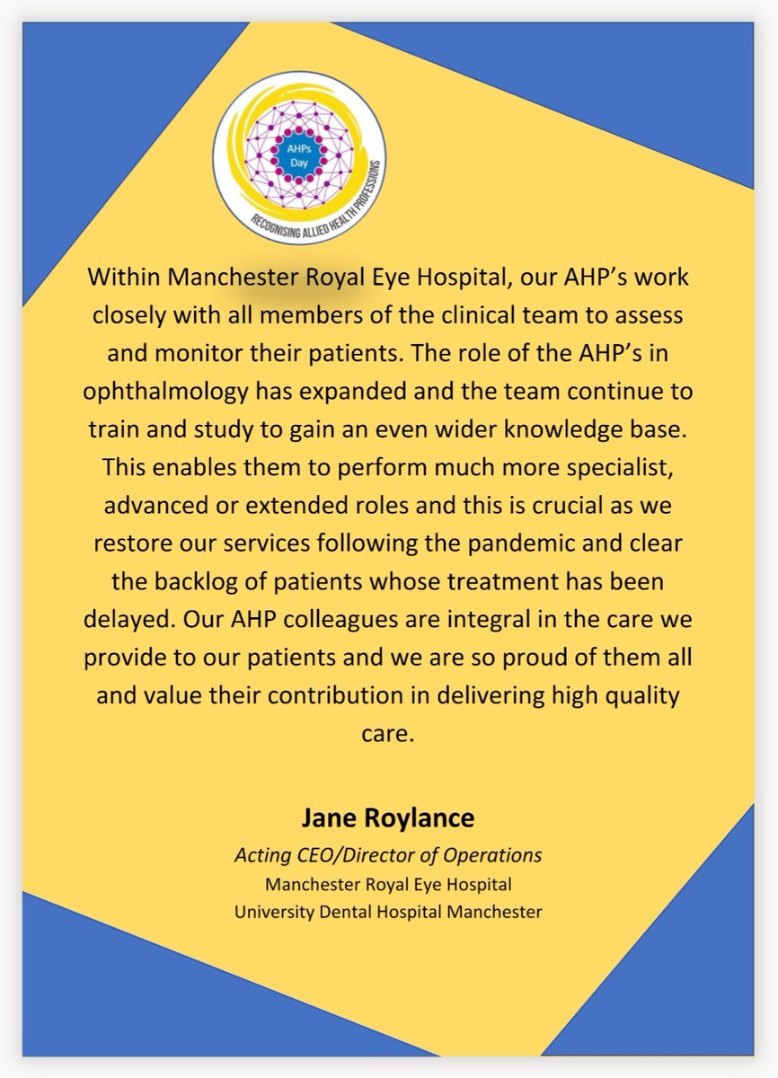 ManchesterREH's tweet photo. As #AHPsday2021 comes to a close, we hope all our AHP colleagues had a great day celebrating 🎉 #MFTahps @MFTChiefAHP @MFT_CSSAHPs https://t.co/6ZZE4tDygq
