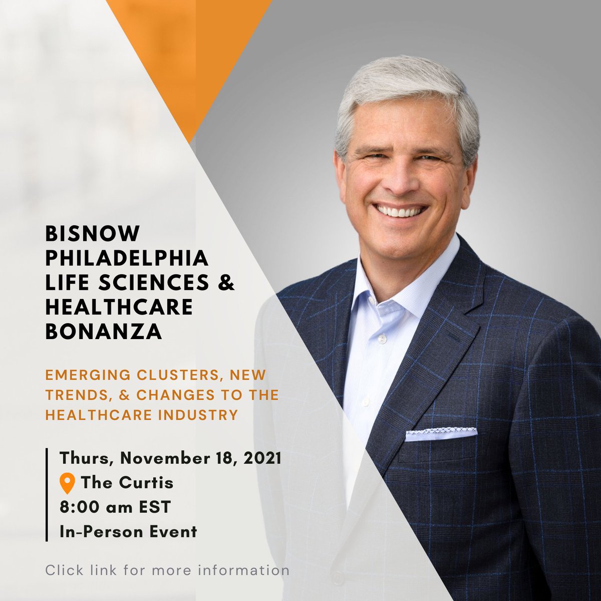 ScheerPhilly's tweet image. Join us at Bisnow's "Philadelphia Life Sciences &amp;amp; Healthcare Bonanza" in-person event hosted at #TheCurtis on November 18th, 8:00am EST. Tim Conrey will cover new trends and drivers in Philadelphia's CRE Life Science market. See you there!
bisnow.com/events/philade…