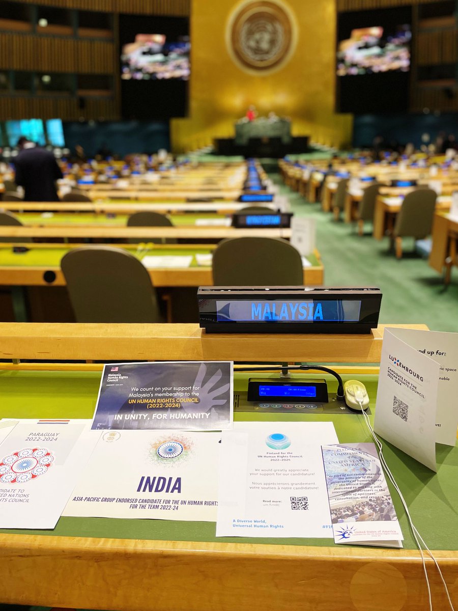 MYNewYorkUN1's tweet photo. #Malaysia๐ฒ๐พ has been elected to the @UN_HRC 2022-24!
We look forward to engaging constructively & contributing actively towards the advancement of #humanrights at home & abroad. Thank you for your valuable support!๐ฒ๐พ๐บ๐ณ
#HRCMalaysia #InUnityForHumanity https://t.co/BDkIx2GPLB