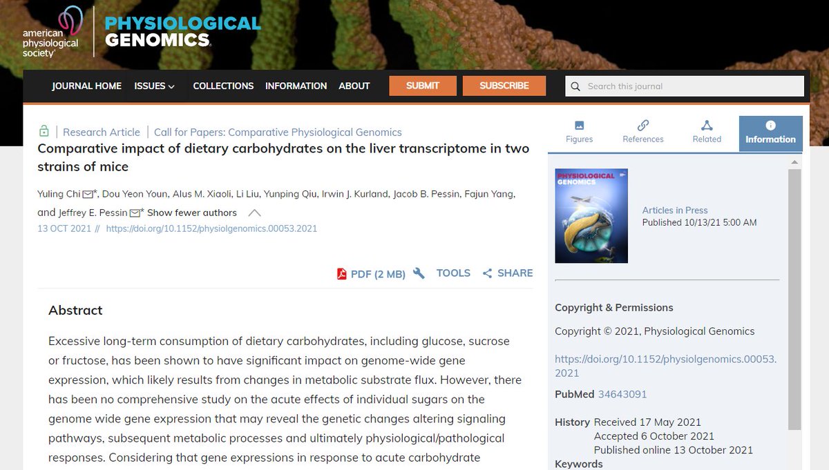 APSPublications's tweet photo. Comparative impact of dietary #carbohydrates on the #liver transcriptome in two strains of mice (Chi et al.) - just accepted in @PhysiologicalG 

https://t.co/VoBrxu5HXk

#transcriptome #mRNAseq #ArticlesinPress https://t.co/oL1Wxa8Jh9
