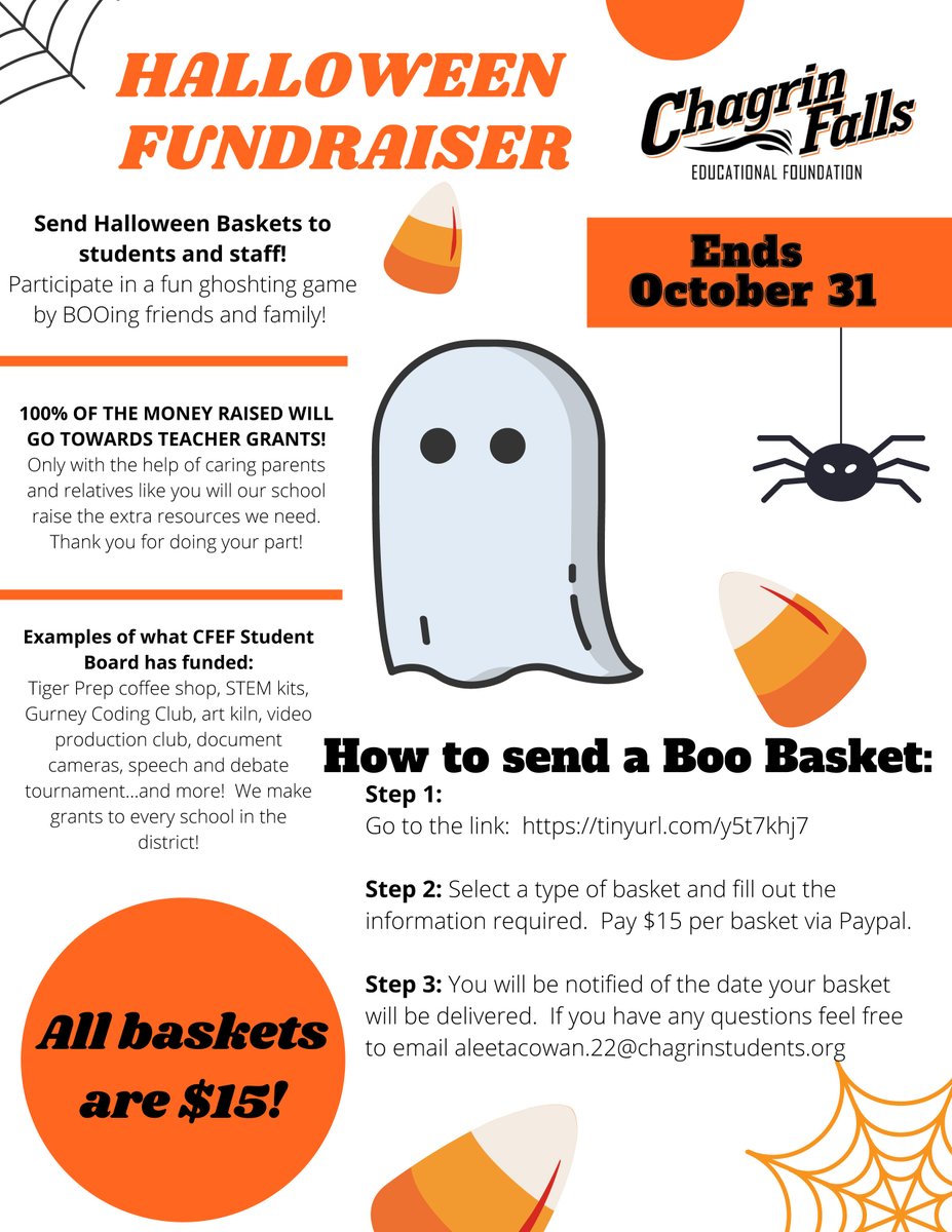 CFEF Student Board (@cfefsb) on Twitter photo The Chagrin Falls Ed Foundation Student Board is doing a Boo Basket fundraiser! $15 per basket! Please sign up: forms.gle/esb1R1znJA6eBAā¦
<a href="/cfevs/">Chris Featherstone</a> <a href="/CFedfoundation/">Chagrin Falls Educational Foundation</a> #chagrinfalls The Chagrin Falls Ed Foundation Student Board is doing a Boo Basket fundraiser! $15 per basket! Please sign up: forms.gle/esb1R1znJA6eBAā¦
<a href="/cfevs/">Chris Featherstone</a> <a href="/CFedfoundation/">Chagrin Falls Educational Foundation</a> #chagrinfalls