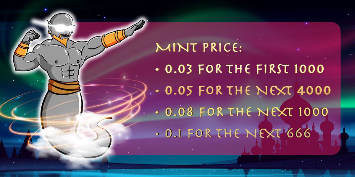 UI will be revealed tomorrow 10/14 at 12:00 PM EST. Who will summon the legendary genies? 🧞‍♂️ 🧞‍♀️ 🧞                         #minting #nft #nftcollector #NFTCommunity