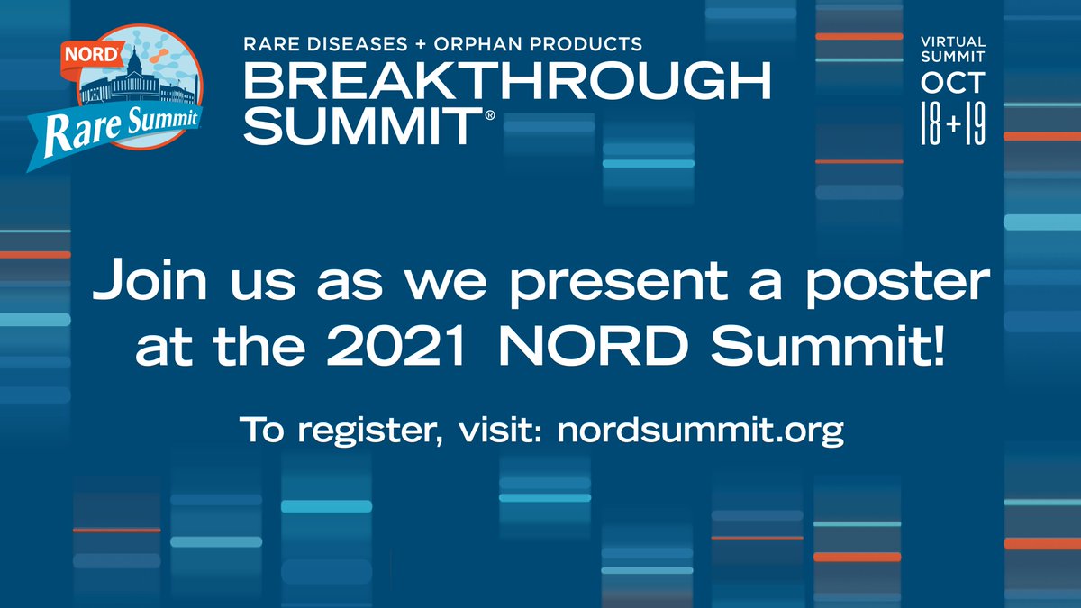 Excited to present two @CureVCPDisease projects at the @RareDiseases #NORDSummit taking place Oct 18-19, 2021. I'll be presenting on natural history study collaboration and @AllisonCureVCP will be presenting on our standard of care project. See you there! #vcpdisease #ibmpfd