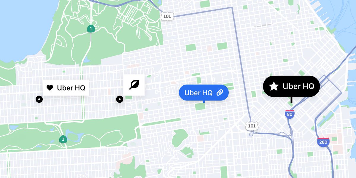 dbabbs's tweet image. Check it out: we just released the Uber map marker components to the open-source @BaseWebReact library!

Two different categories of map markers (floating + fixed) that come with all sorts of sizing, icon, color, and position customizations.

Read more 👇
baseweb.design/blog/introduci…