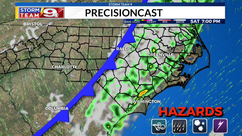 WasilenkoAlex's tweet photo. HEADING INTO THE WEEKEND...
A strong cold front moving through Saturday into Sunday will bring about storms first, then huge drops in humidity and air temperatures by Sunday morning. Ready or not, here comes fall!
#wnct #9oys #fall #weather #forecast #fallfront #wx #nc #ncwx https://t.co/uHau2FfzYL