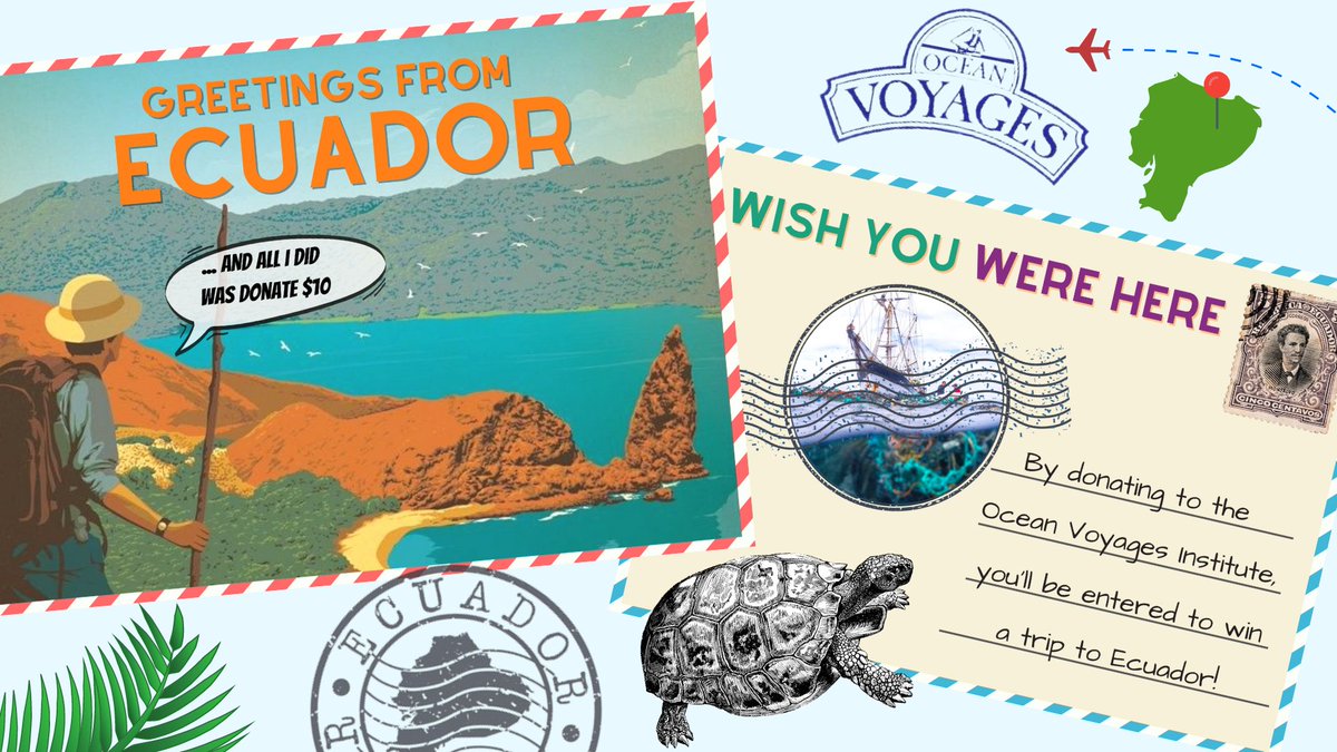 Wish you were here! 
Your donation to Ocean Voyages Institute / Project Kaisei takes seconds, helps remove ocean waste, and enters you to win a trip for 2 to Ecuador &amp; the Galapagos! ltry.co/2XZxWo6