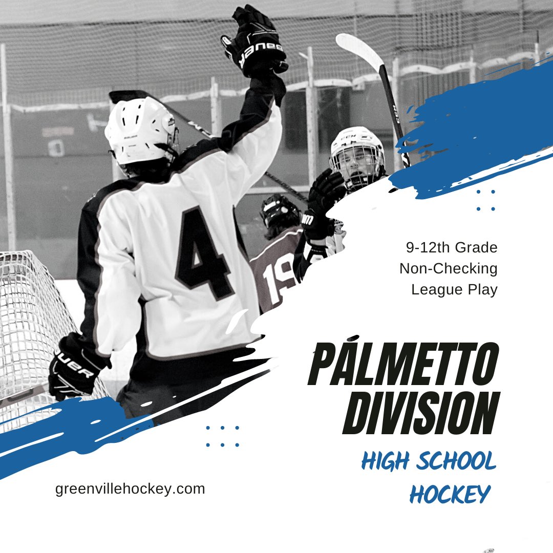 Don’t forget registration is open for our new Palmetto Division High School team. A great opportunity for our players! Playing in the SCSHA league, 7 regular season games starting in Nov, and a state finals tournament in Feb. #greenvillehockey #youthhockey …greenville-youth-hockey.sportngin.com/register/form/…