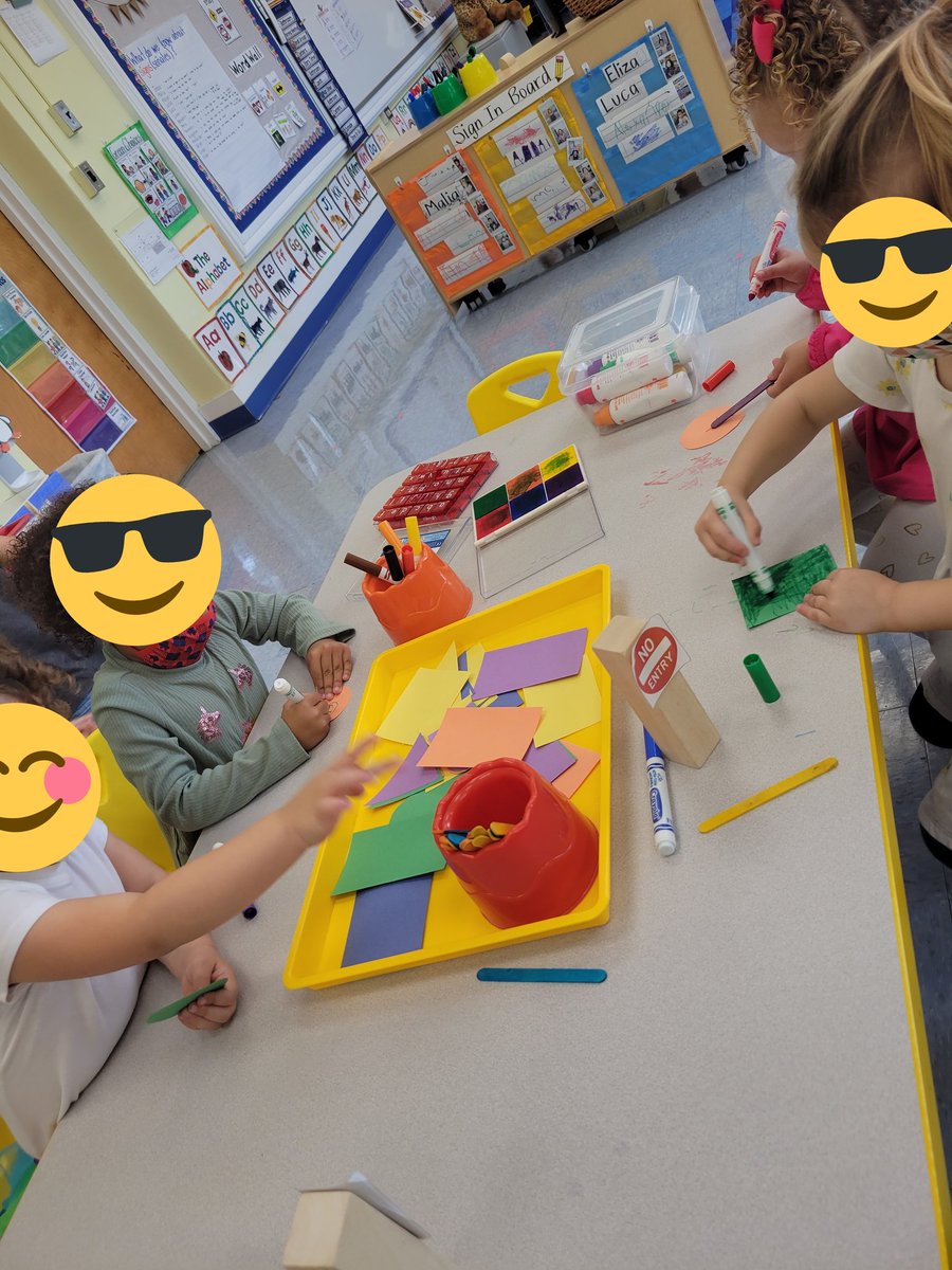 Today my friends made signs in the art center! 🚦🛑🚸🛣