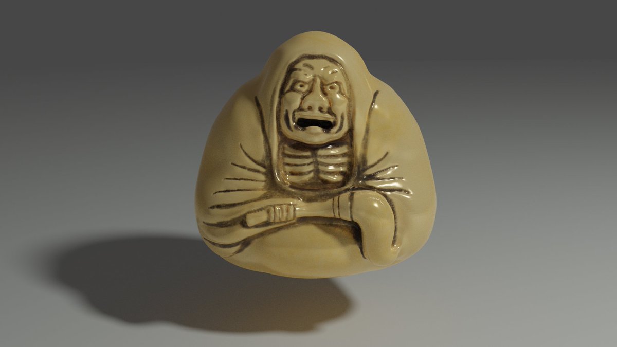 lavsting's tweet photo. Working on my new collection of netsuke pieces. Just love this kind of art and trying to reproduce it in 3D. Please let me know what you think about it (should I ever mint it?): https://t.co/nkyXyMMC6Z