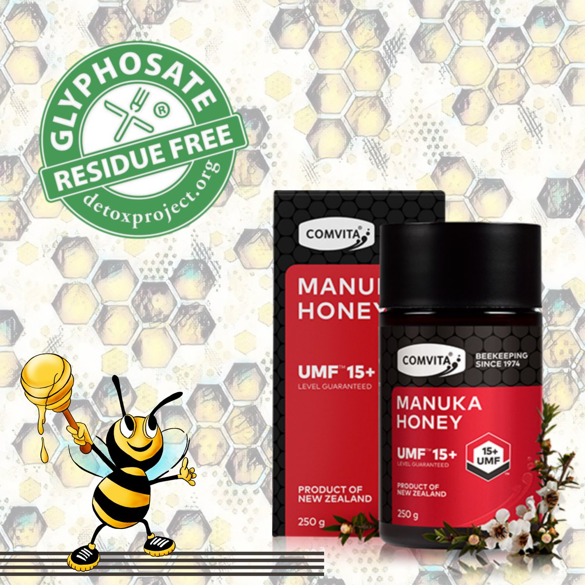 Manuka Honey brand Comvita are now Glyphosate Residue Free certified - welcome on board! #Comvita #glyphosateresiduefree
