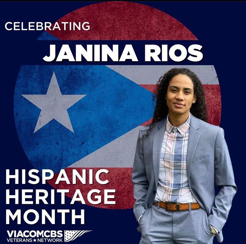 ParamountVetNet's tweet photo. It’s #HispanicHeritageMonth & we celebrate #MilVets of Hispanic heritage. Today we celebrate Janina Rios an #ArmyVeteran &passionate video editor currently on our VetNet Team & studying film at @SyracuseU President of @studentvets at #SU #GoOrange @IVMFSyracuseU @SyracuseOVMA https://t.co/giVUUugWHn