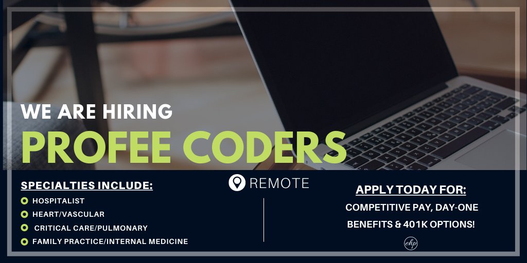 ExciteITPartner's tweet image. Find your dream contract! We’re looking for Remote Profee Coders!
Apply now!
ow.ly/ADwP50Grzcr
#ProfeeCoder #MedicalCoding #HIMJobs #ExciteHealthPartners
