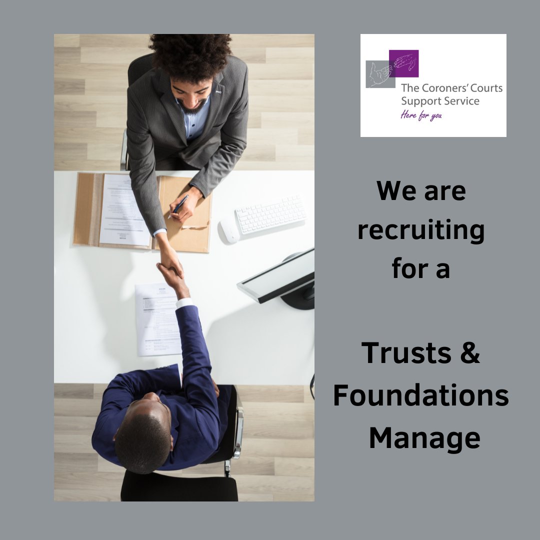 OrgCCSS's tweet photo. We are recruiting for a Trusts &amp; Foundations Grants Manager. For more information please follow the link https://t.co/sDzHVNqa4b #Coronerservice #UK #Charity #Charityjobs https://t.co/zPKDZdaYVP
