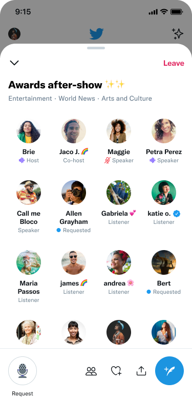 XSpaces's tweet photo. what are you talking about in Spaces 🤔
Topics Tagging in English is rolling out to everyone! tag up to three Topics to make your Spaces easier to find https://t.co/i6ZmZ7MPio