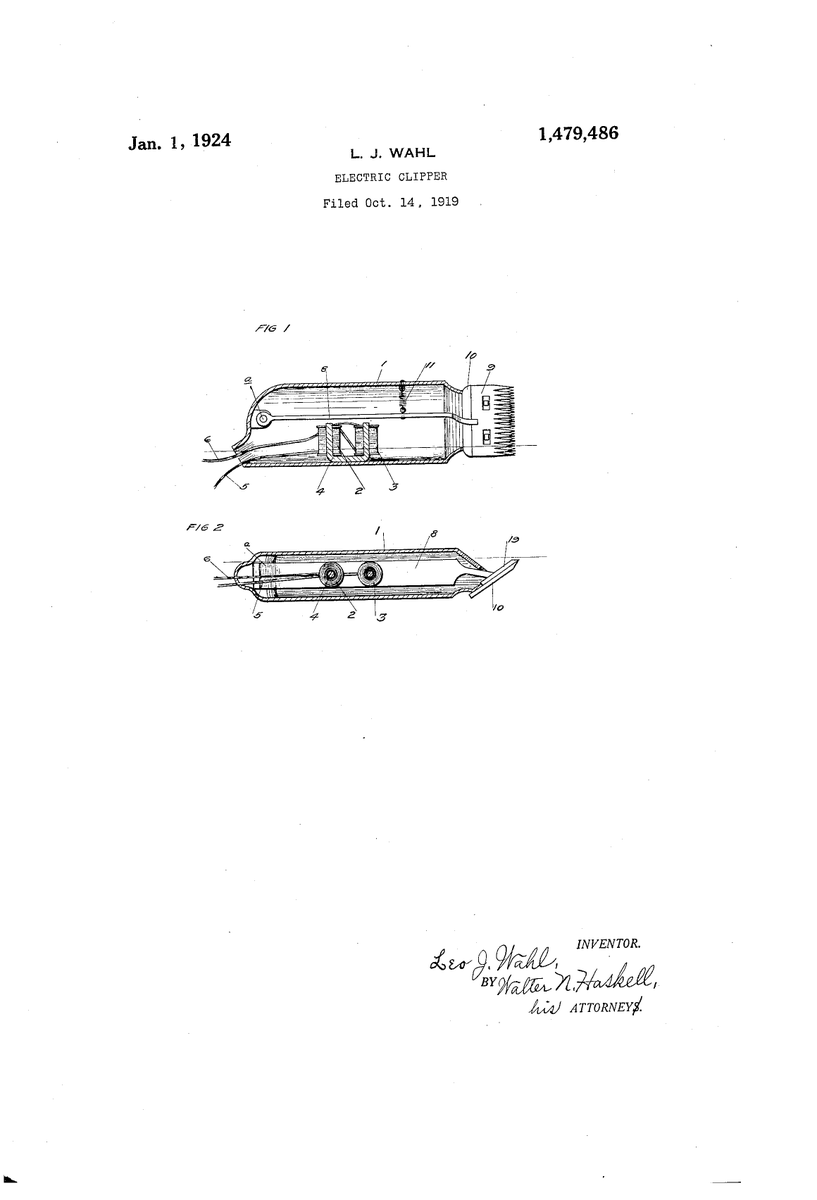 wahlprof's tweet photo. Did you know: on this date 102 years ago Leo Wahl filed for a patent on the first electromagnetic motor powered clipper?!? This invention changed the haircutting industry for more than a century 👏 👏 👏 https://t.co/UzPlHQgTih