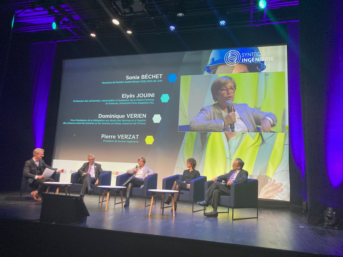 Syntec_Inge's tweet photo. #Meetinge
Table ronde sur la féminisation de l'#ingénierie
▪@verienparent Vice-Présidente de la Délégation aux droits des femmes @Senat
▪Sonia BÉCHET Directrice de l’Institut Gaston Berger
▪Elyès JOUINI, fondateur Chaire Femmes & #Sciences @IPJdauphine
▪@PierreVerzat https://t.co/YTNdfD2tqh