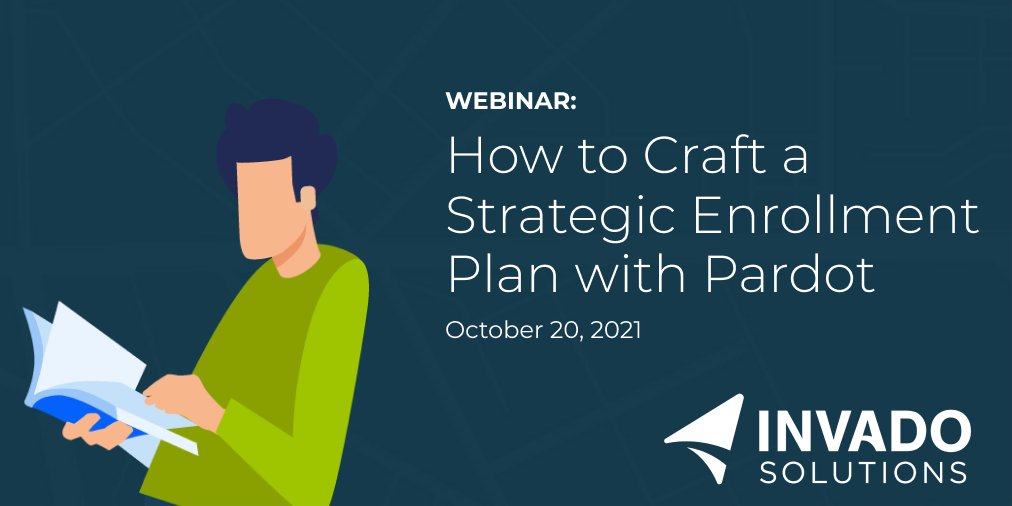 invadosolutions's tweet photo. Learn how to craft a strategic enrollment plan with #pardot Don't miss this opportunity to talk with two industry experts, Carlos Hidalgo and Christopher Doran. Wednesday, October 20, 1:00 PM CT

Register here: https://t.co/w51lEsCrV9

#Highereducation #studentexperience #pardot https://t.co/B94HzJKLmh