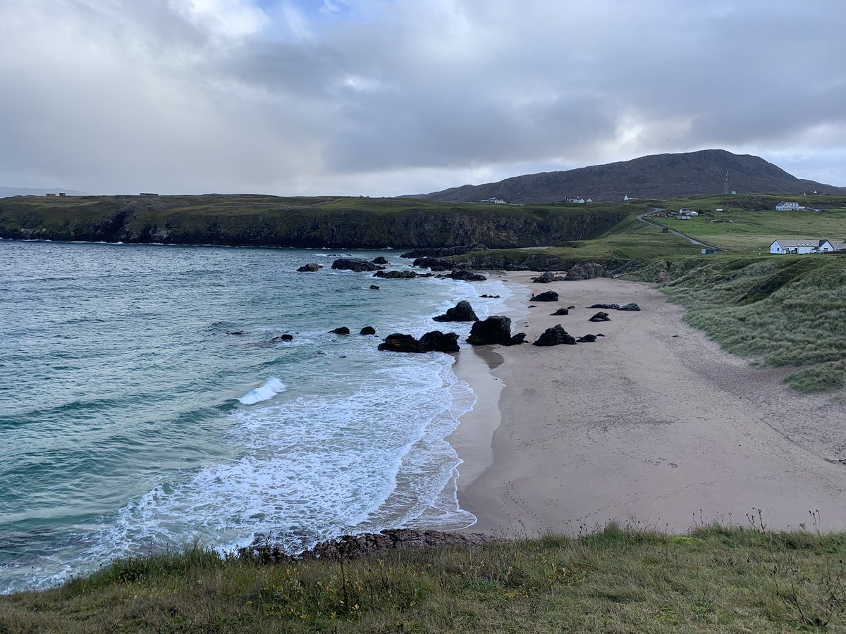 Brucef228's tweet photo. #Scottishweather today - driving through heavy rain, along some pretty narrow and cliff edged roads out of #clachtoll arrive in glorious sunshine at #sangosands just before a huge #hailstorm, which has stopped now, and itโs calm again. Love it. #scotlandrocks https://t.co/IWRR9VKDAT