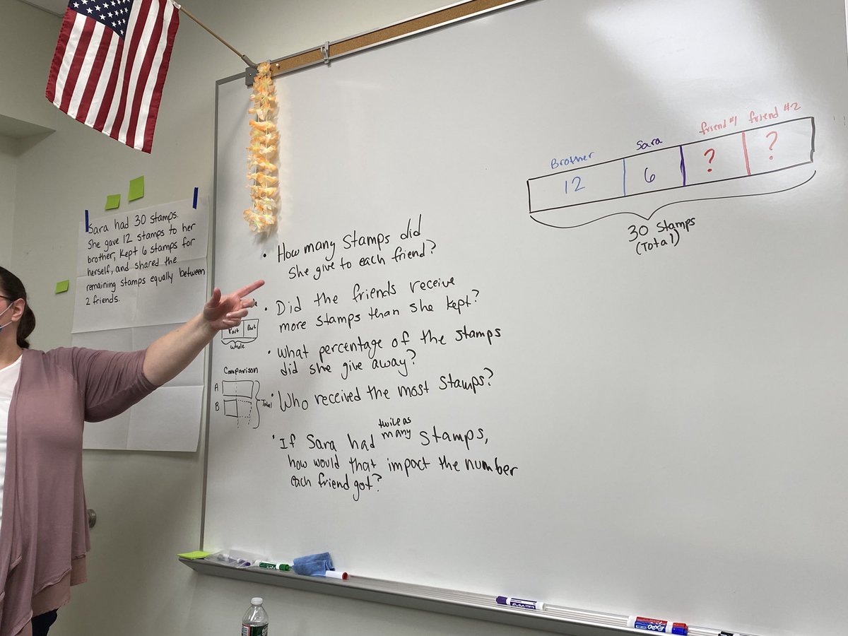 DrollerJulie's tweet photo. Bar models are not answer-getting tools. They are tools to represent relationships &amp; the story. #DPSlearns https://t.co/GYZMLHf2Cm