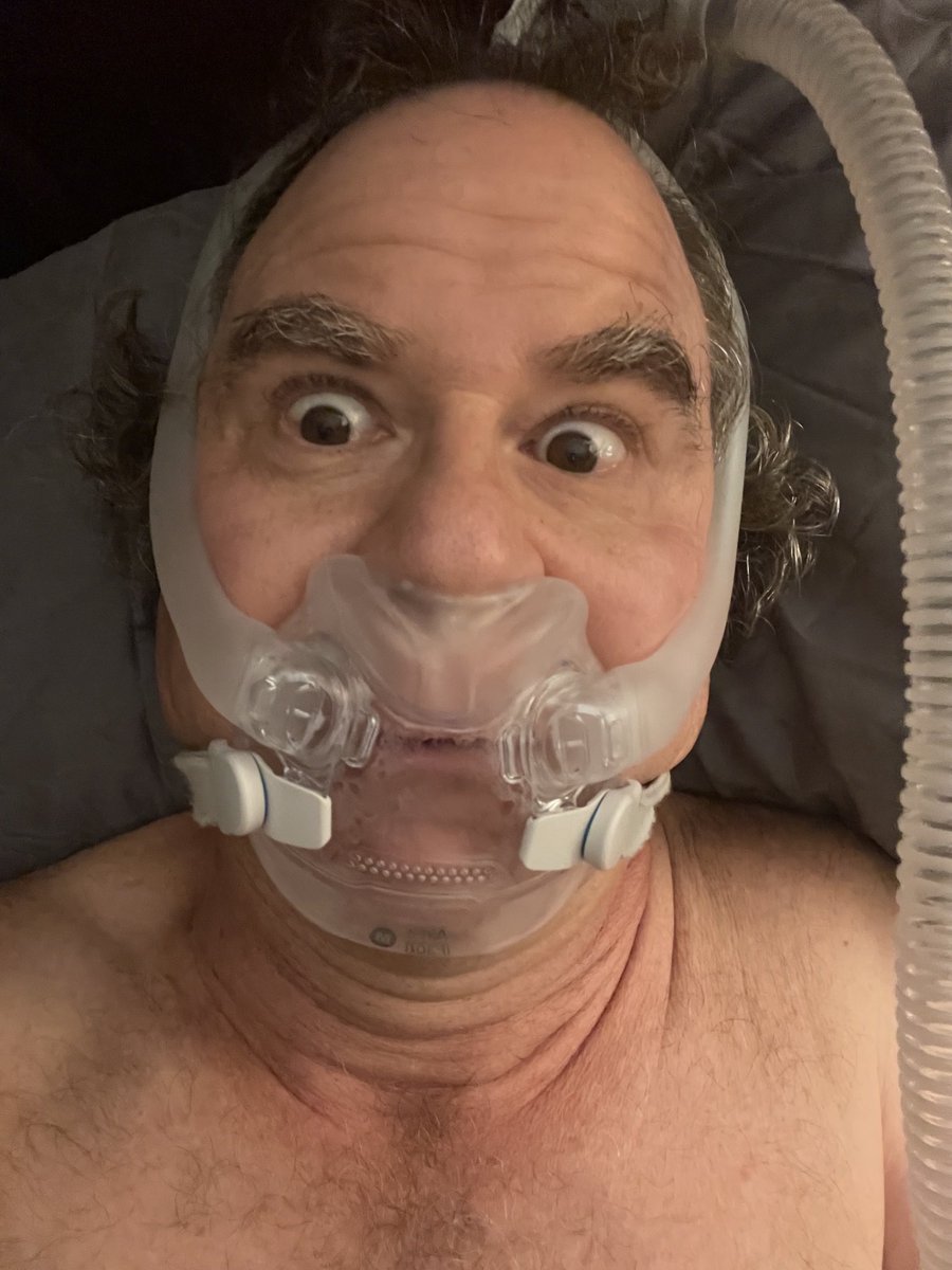 ChrisPawelski's tweet photo. I just fell asleep in the dental chair … multiple times … as he drilled and did 2 restorations. Why did I fall asleep? Because I get little sleep wearing this torturous contraption every night. #iambane https://t.co/zpanHqW9zk