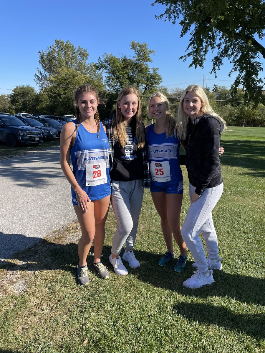Supporting the relay team this morning at District Cross Country. These girls are STATE BOUND!!💙💙