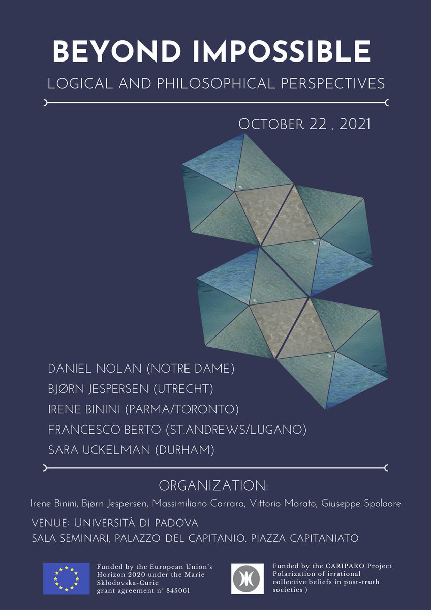 Beyond Impossible: Logical and Philosophical Perspectives. October 22, 2021 <a href="/UniPadova/">Università di Padova</a> and Zoom. Program: fr-fr.facebook.com/groups/medieva…